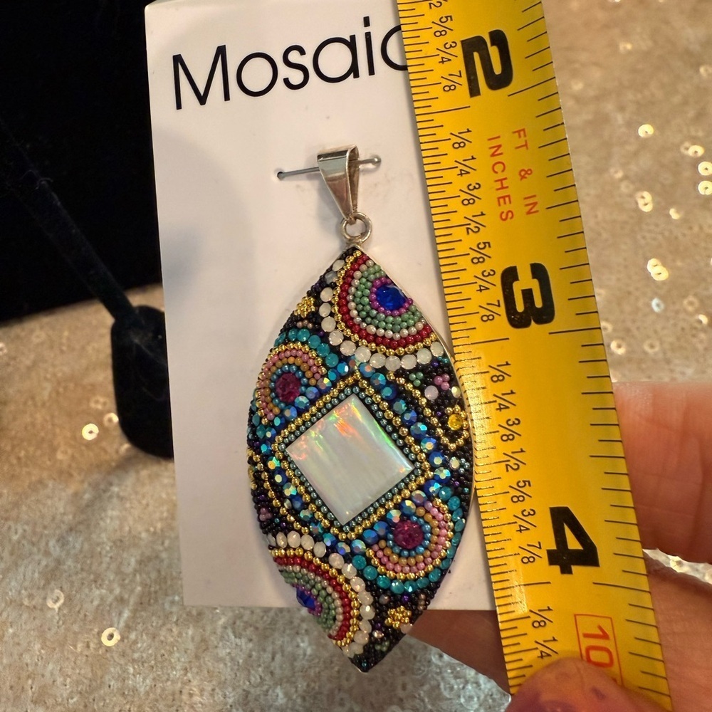 NWT Mosaico Austrian Crystal Dichroic Glass necklace & earrings 💕💕 new line! 💕💕 - Picture 8 of 13